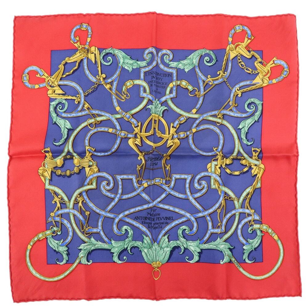 Hermes Carre 45 L'Instruction du Roy Silk Scarf Red